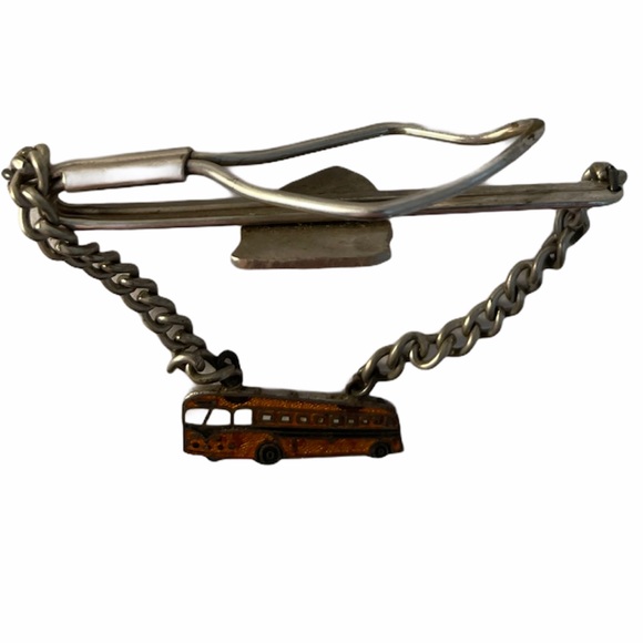 VTG colonial bus tie clip with silver tone - Picture 3 of 4
